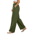 thumbnail image 6 of Axiiglly Women's Casual Cotton Pants, Elastic Waist Stretch Work Pants with Pockets, Solid Color Outdoor Hiking Trousers, S-3XL, 6 of 7