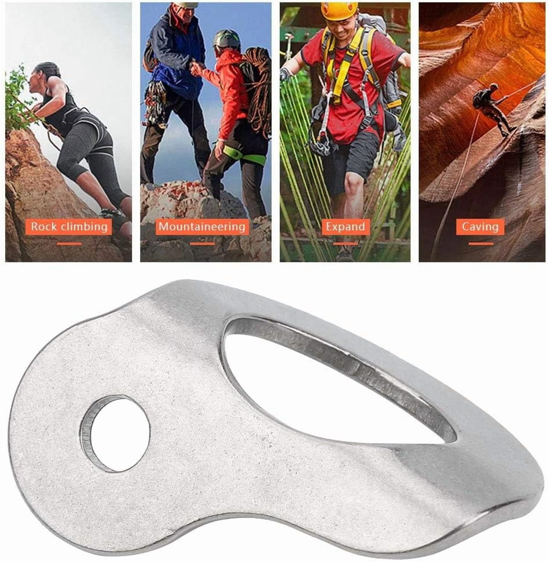 ABCISI Bolt Hanger, 2Pcs 304 Stainless Steel Bolt Hanger Outdoor Caving Protection Hardware Accessory for Outdoor Mountain Climbing, M8