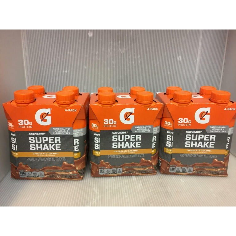 Gatorade Super Shake, Chocolate, 4 Pack - 4 pack, 11.16 fl oz cartons
