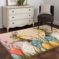 thumbnail image 3 of Area Rugs 2.7'x5', Easter Bunny Eggs Carpet for Living Room Bedroom Dining Room, Spring Tulip Flowers Leaves Country Plants Throw Kitchen Rugs Non Slip Washable Rectangle Indoor Outdoor Rugs, 3 of 8