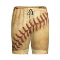 thumbnail image 4 of Naloa Vintage Baseball Men's Short Pajama Pants, Lounge Comfort Shorts with Elasticized Waistband and Side Pockets - XX-Large, 4 of 9