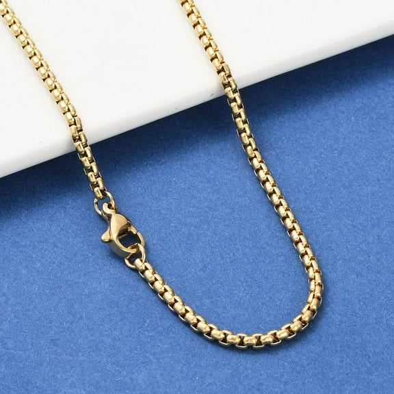 10pcs 304 Stainless Steel box Chain Necklaces Golden 23.62 inch(60cm)
