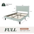 thumbnail image 6 of Amolife Full Bed Frame, Platform Bed Frame with Upholstered Adjustable Headboard, Ice Blue, Nubby Fabric, 6 of 14