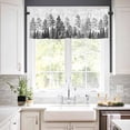 thumbnail image 3 of Grey Trees Kitchen Curtains and Valances Set, Rod Pocket Curtains Tier Farmhouse Window Curtains 24 Inch Length, Farmhouse Pine Maple Forest Plants Landscape 3 Piece Kitchen Curtains Set, 3 of 6