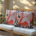 thumbnail image 2 of Throw Pillow Covers - Set of 4 Decorative Flamingo Printed Design Cushion Case for Home Decor Sofa Couch Chair Bed Patio Living Room Bedroom Car Office - 18x18 Inches, 2 of 9