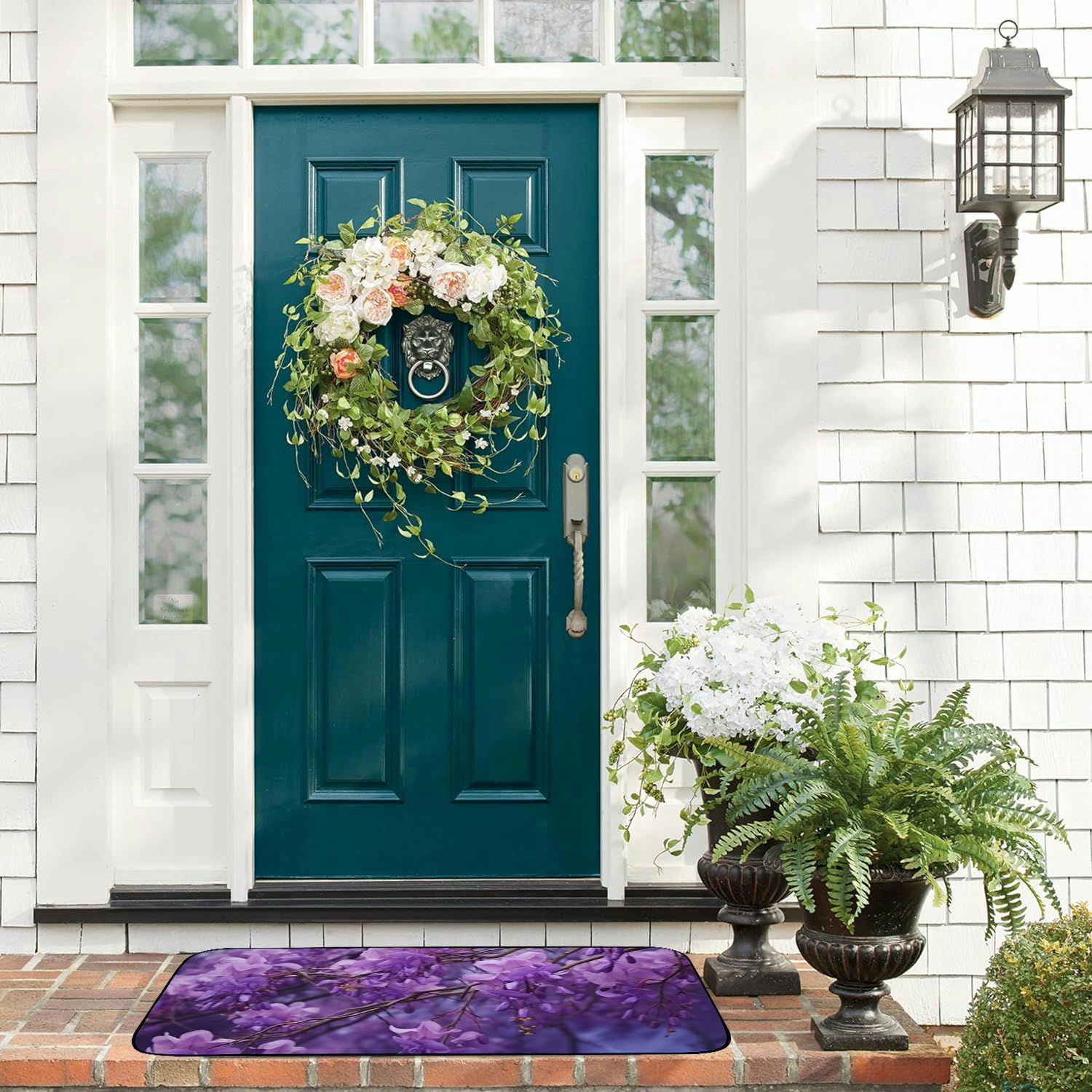 Qinduosi Decorative Door Mat, Door Mat with Non-Slip Rubber Backing, Cleaning, Traps Dirt, for Entry, Patio, Garage - Wildflower Flower Floral Plant Natural 19.68*47.24 in