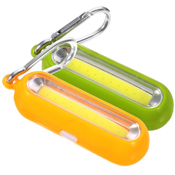 2 llaveros con linterna de luz dura, linterna de emergencia para exteriores, lámpara portátil para montañismo, lámpara de camping para uso en exteriores sin batería, verde y amarillo.