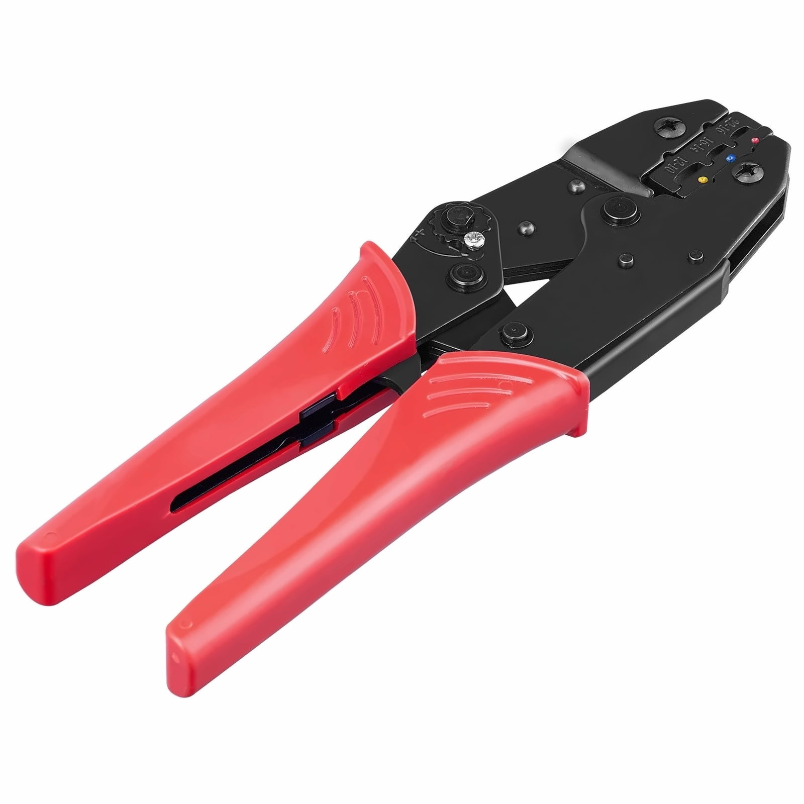 Ratcheting Crimping Tool Set, AWG 22-10 Wire Crimp Pliers with Wire Stripper & 210 Heat Shrink Tubes - Electrical Connectors Crimp Kit