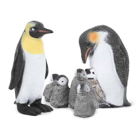 Cute Penguin Characters Toys Penguin Figures Collection Playset Mini Cartoon Penguin Winter Penguin Figurines for Boy Girl Gift Birthday Landscape Party Supplies King Penguins Set