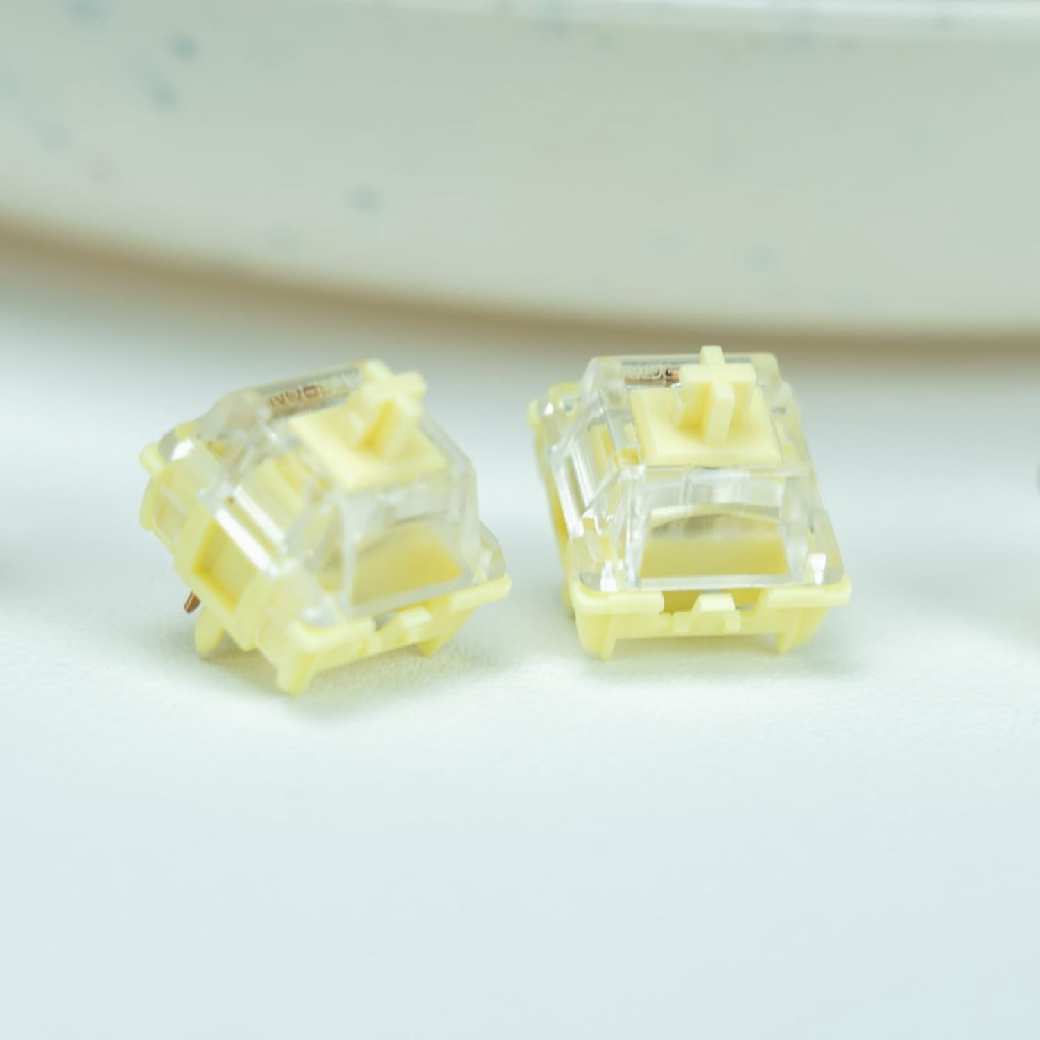 GATERON Jelly Series Keyboard Switches, Linear Tactile Silent RGB LED 5 Pin Factory Pre-lubed Full POM Key Switches for MX Mechanical Keyboard (Banana,110PCS)
