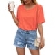 thumbnail image 4 of Camiseta de mujer de manga corta con cuello redondo Sexy Hollow Summer Top suelto, naranja, M kenally AP001234-10, 4 of 7