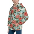 thumbnail image 2 of Sikiie Rose Flowers Youth Hoodie Sweatshirt Pullover Hooded Classic Casual Essentials Hoodiefor Boys Girls Kids -Medium, 2 of 6
