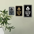 thumbnail image 4 of Signs ByLITA Portrait Round Caution Risk Of Fire Sign (Black Gold) - Large, 4 of 5
