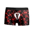 thumbnail image 4 of Yuncity Mens Valentines Day Boxer Briefs Underwear Printed Red Bubble Love Rose Shorts Mid Waist Soft Underpants White Xxxl, 4 of 5
