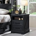 thumbnail image 5 of ACCOHOHO Nightstands Set of 2 with Charging Station, Rustic End Table with 2 Drawers Farmhouse Side Table with 3-tier Storage for Bedroom Living Room, Black, 5 of 8