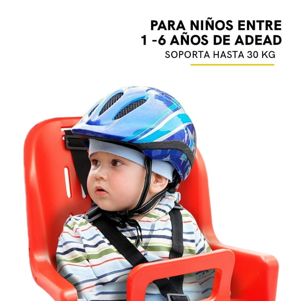Silla Porta Bebe Para Bicicleta Con Cinturón De Seguridad Roja