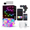 thumbnail image 4 of Christmas Lights Battery Operated, 17ft 50 LED Rainproof Wire String Light, Remote Control & 8 Modes Indoor Outdoor Xmas Tree Wedding Party Decoration, 4 of 9