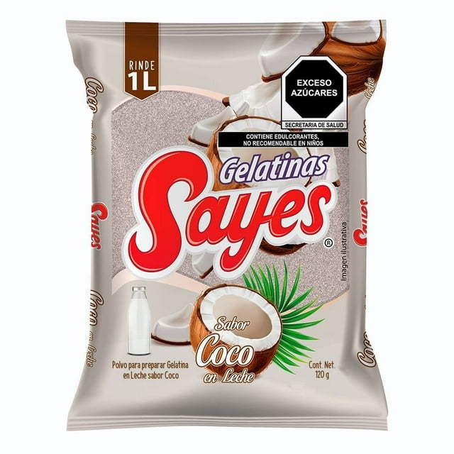 Polvo para preparar gelatina Sayes de leche sabor coco 120 g