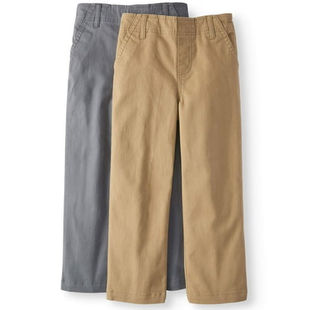 365 Kids from Garanimals Solid Woven Chino Pants, 2-pack (Little Boys & Big