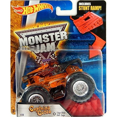 Monster Jam Hot Wheels 164 2016 Captains Curse #20 Edge Glow with Stunt ...