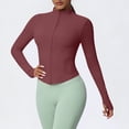 thumbnail image 3 of YUNAFFT Seamless High Neck Yoga Top for Women Long Sleeve Zipper Compression Fitness Shirt, 3 of 6