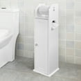 thumbnail image 2 of Haotian FRG135-W, White Free Standing Bathroom Toilet Paper Roll Holder, Storage Cabinet Holder, Organizer for Bath Toilet…, 2 of 6