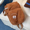thumbnail image 6 of CUZIBR Corduroy Casual Backpack Cute Pattern Embroidery Adjustable Shoulder Strap Large Capacity Multi Pocket Daypack For Teen Girls College School Daily Commute Weekend Travel, 6 of 9