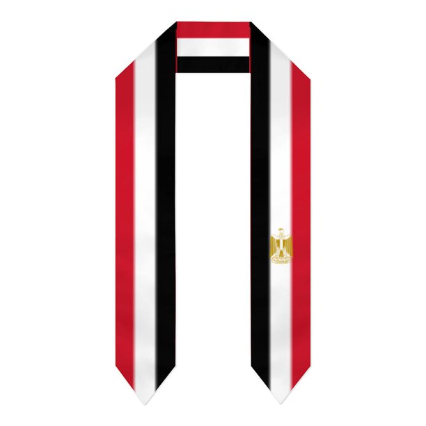 Banda de graduación bandera de Egipto bufanda fresca chal estola azul zafiro con raya de estrella vestido de soltero accesorio cinta 180*14cm