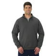 thumbnail image 1 of Jerzees Mens NuBlend Quarter Zip Cadet Collar Sweatshirt, L, Black Heather, 1 of 3