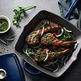 thumbnail image 3 of Tramontina Gourmet Enameled Cast Iron 11-inch Grill Pan with Press - Gradated Cobalt, 3 of 3