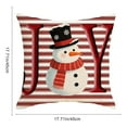 thumbnail image 3 of Kumdkd Christmas Pillow Covers - Snowman & Tree Holiday Print Linen Cushion Case (17.7"x17.7"), Red Decorative Pillowcase with Invisible Zipper for Home/Office, 3 of 6