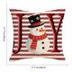 thumbnail image 3 of xihome Funda de cojn decorativa de lino y lino de 45x45 cm con estampado de muñeco de nieve, rbol de Navidad y lazo., 3 of 6