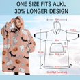 thumbnail image 4 of Oversized Wearable Blanket Hoodie,Pink Halloween Ghosts Bats and Pumpkins Sherpa Blanket Hoodie with Super Pockets,Super Warm Fuzzy Pullover for Women & Men, 4 of 6