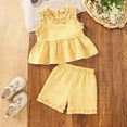 thumbnail image 2 of REDARER Toddler Girls Gingham Ruffle Sleeveless Top and Shorts Two-Piece Summer Outfit,18-24 Months, 2 of 8