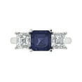 thumbnail image 2 of 4.0ct square emerald cut blue sapphire 14k white gold 3 stone Bridal Wedding Engagement Promise Anniversary Ring for Women size 7.75, 2 of 7