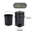 mingol Bathroom Trash Can, Metal Vintage Wastebasket, 1.3 Gallon, Glossy Black