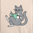 thumbnail image 3 of Instant Message - Reading Cat Coffee - Women's Lightweight French Terry Long Sleeve Shirt, 3 of 6