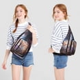 thumbnail image 3 of Interstellar Travel Sling Bag - Cosmic Nebula Print Crossbody Backpack (Breathable), 3 of 4