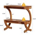 thumbnail image 2 of Tribesigns 2-Tier Mid-Century Modern Wood End Table with Curved Crossed Legs for Living Room, Bedroom, Easy Assembly, Walnut Color (1), 2 of 5