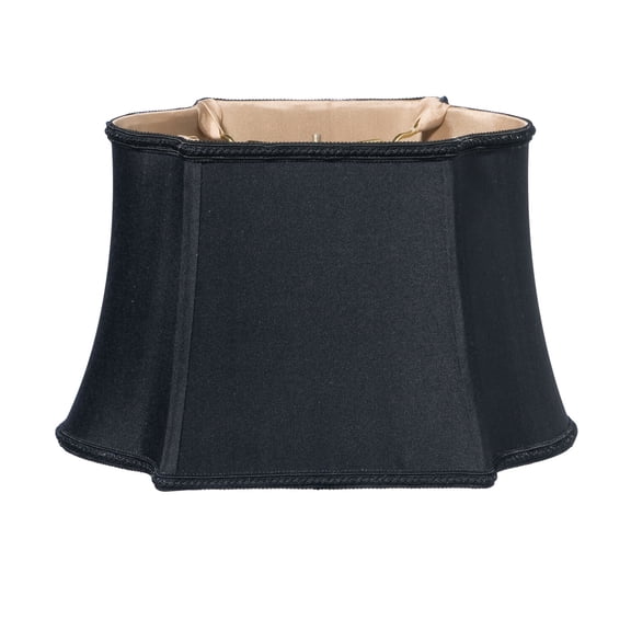 Slant Fancy Oblong Softback Lampshade with Washer Fitter, Black (with Bronze Lining)