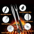 thumbnail image 3 of 18Inch Extra-Long BBQ Tool Set, Heavy-Duty Barbecue Grilling Accessories, Stainless Steel Spatula, Fork, Tong, Basting Brush, Cleaning Brush, Carrying Bag, 3 of 5
