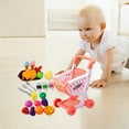 thumbnail image 5 of PPgejGEK 23pcs Pink Kids Grocery Cart Playset for Toddlers Ages above 3 Pretend Market Toy with Cutting Food Fruits and Accessories Role Play Kitchen Gift, 5 of 6