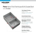 thumbnail image 6 of Houzer Platus 33 in Gray Fireclay Apron Front Farmhouse 60/40 Double Small Right Bowl Sink - PTD-6040 GR, 6 of 7