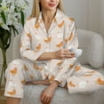 thumbnail image 4 of Goofa Funny Chicken Printed Women’s 2 Piece Pajama Set Super,Pajamas Women's Long Sleeve Sleepwear Soft Button Down Loungewear Pjs Lounge Set Nightwear-Large, 4 of 9