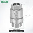 thumbnail image 3 of Uxcell 1-Pack 3/8" NPT 2.3" L WOG1000 One Way Non-Return Stainless Steel Spring Check Valve [Silver], 3 of 6