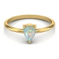 thumbnail image 2 of Opal 6x4mm Pear Shape 925 Sterling Silver Gold Vermeil Mother's Day Gift Ring, 2 of 4