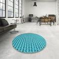 thumbnail image 3 of Ahgly Company Indoor Round Patterned Bright Cyan Blue Area Rugs, 4' Round, 3 of 6