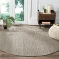 thumbnail image 1 of Safavieh Montauk Collection MTK330N Tapis en Coton à Pompons Faits à la Main, 4' x 4' Rond, Ivoire / Anthracite, 1 of 1