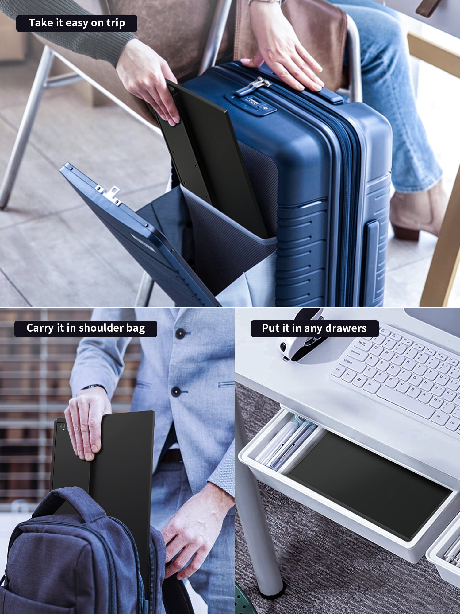 KEEPTIME 18.5" Portable Monitor, 100Hz FHD IPS Travel Display with Stand, Large 1080P Laptop Monitor for Gaming & Work