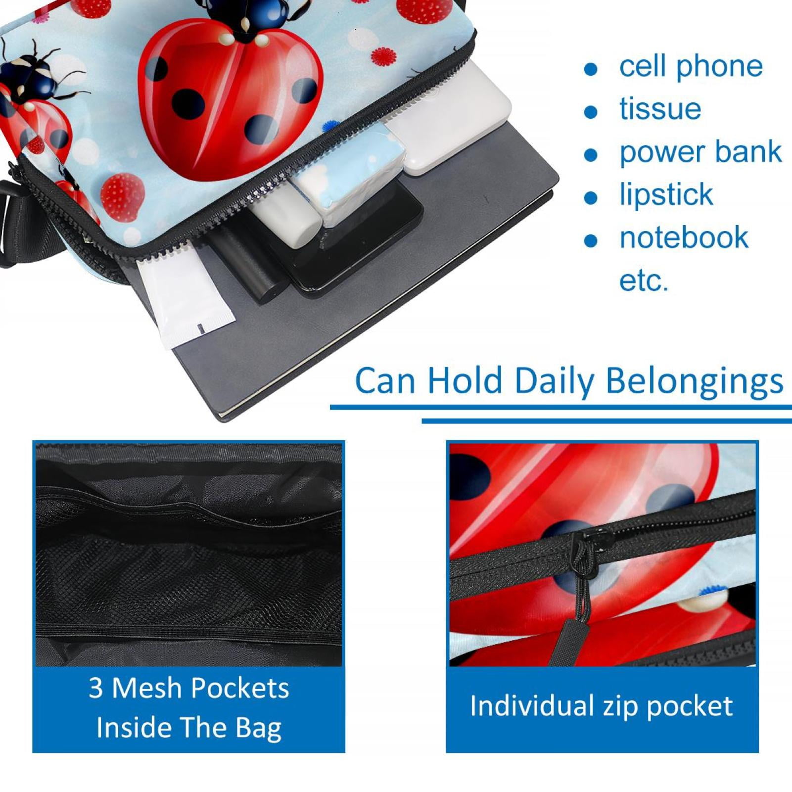 Seven-star ladybug Lightweight Adjustable Running Belt with Extension Strap - Unisex Fanny Pack Belt Bag